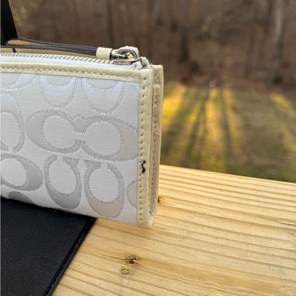 Coach Poppy Madison Signature Logo Zip Around Accordion Continental Long Wallet - Picture 7 of 8